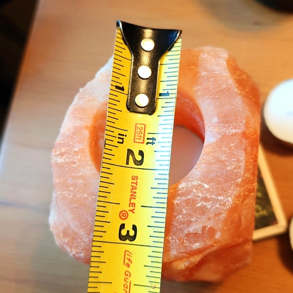 Rose Quartz Himalayan Salt Rock Candle Holder - Picture 7 of 8